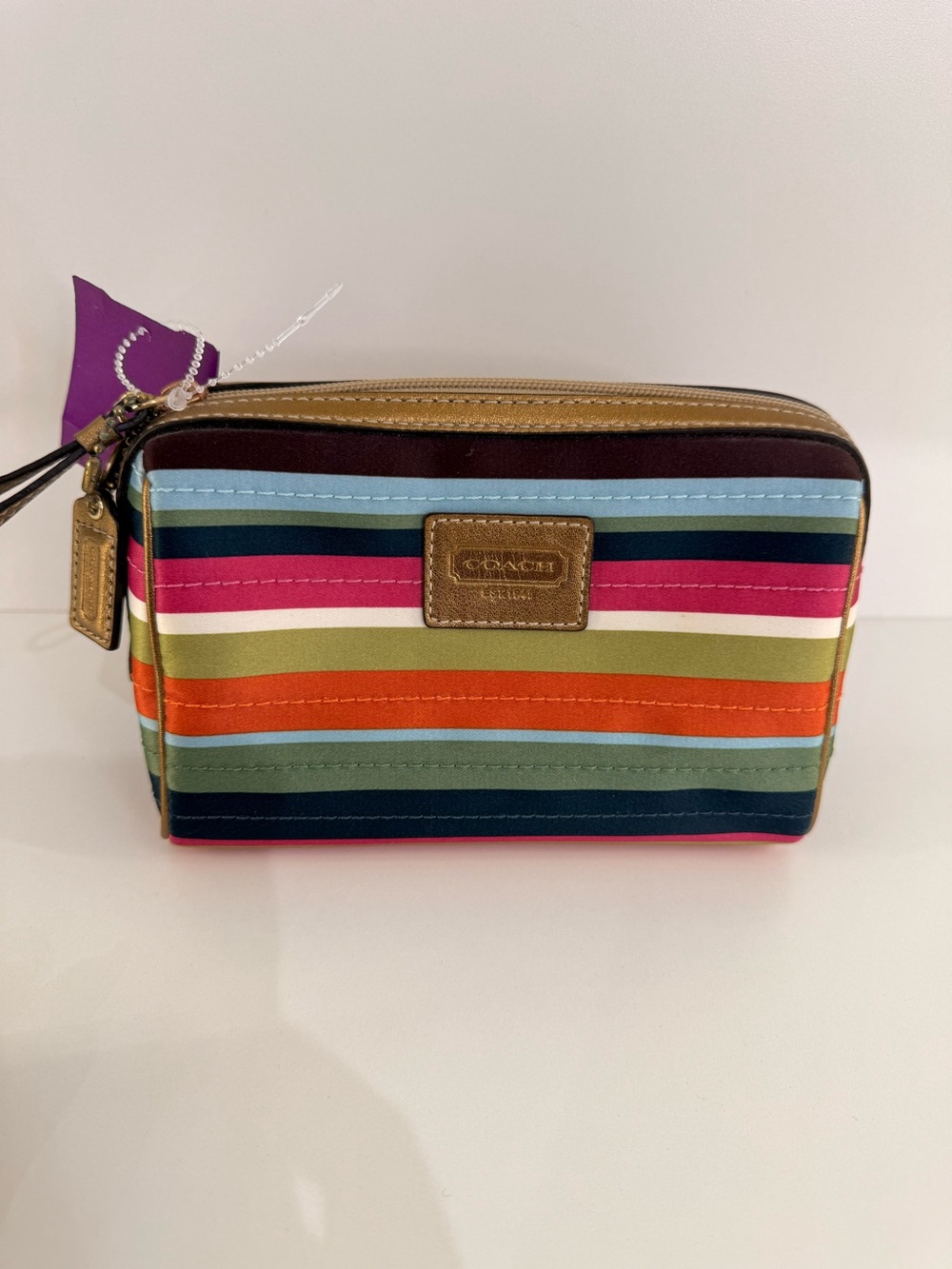 Coach Y2K Stripe Nylon Cosmetic Case - Picture 2 of 5